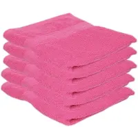 Jassz badkamer handdoeken - 5x - fuchsia roze - 50 x 100 cm - huishoud textiel - 420 gram - 100% katoen - badhanddoeken