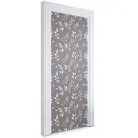 Wallfluent Deursticker - Bladpatroon Deurbehang Sticker - 75 x 205 cm - Grijs Deurbehang - Moderne Deur Sticker - Natuur Deurposter - Deursticker voor de Badkamer - Deur plakfolie