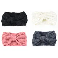 LONGZIMING -Set van 4 Dames Winter Hoofdbanden – Gebreide Hoofdbanden voor de Winter, Oorwarmers voor Dames – Zwart, Offwhite, Donkergrijs en Blush Pink