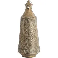 Light & Living kleiner windlicht SANYA bruin goud – Ø21x45 cm