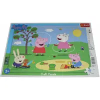 Trefl Peppa Pig puzzel met houten frame - 15 stukjes