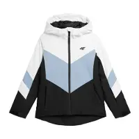 4F Ski-Jas Meisje 122 cm NeoDry 8000 Waterdicht & Ademend Blauw, Verstelbare Mouwen, Winterbescherming