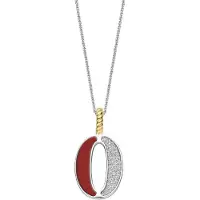 Ti sento Dames Hanger - 925 zilver - Letter O - Rood - 6840CR_O