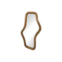 MySons Spiegel Wavy mangohouten lijst 80x44 cm - Naturel