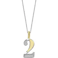 Ti sento Dames Hanger - 925 zilver - Cijfer 2 - Zirkonia met geel verguld - 6841ZY_2