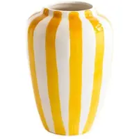 Val Pottery Foolish vaas D8cm H20cm Funky gele streep