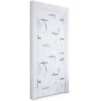 Wallfluent Deursticker - Vis en zeewier Deur Sticker - 75 x 205 cm - Lichtblauw Deurfolie - Moderne Deur Sticker - Dieren Deur plakfolie - Deursticker voor de Slaapkamer - Deurposter