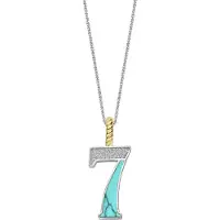 Ti sento Dames Hanger - 925 zilver - Cijfer 7 - Turquoise - 6841TQ_7