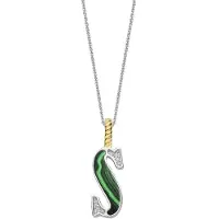 Ti sento Dames Hanger - 925 zilver - Letter S - Malachiet - 6840MA_S