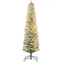 HOMCOM Kerstboom met sneeuw 180 cm led verlichting -