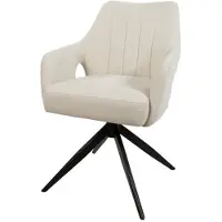 MySons Eetkamerstoel Marley draaibaar 360 - Ecru - eetkamerstoelen set van 2