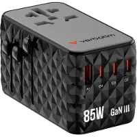Verbatim Charge n Travel GaN III Reislader 85 W 1x USB-A, 3x USB-C USB PD, USB PD 3.1, QC 3.0, QC 4+, PPS, Fast Charge, SuperCharge, Adaptive Fast Charge