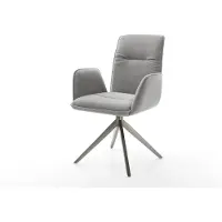 DELIFE Draaistoel Vinja-Flex zachte stof met structuur grijs kruisframe breed grafiet 360° draaibaar rocker-functie