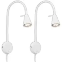 Briloner TUSA 2-delige set LED leeslampen, verstelbaar, warmwit licht, schakelaar, wit, 45 x 8 x 20,5 cm