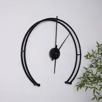 Falkenberg Wandklok Amara - Moderne Wandklok Groot - 60 cm - Geluidstil - Zwart