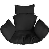 Ferocity - Hangstoel Kussen - Hangstoelkussen - Tuincocon Kussen - Schommelkussen - Polyester - Zwart