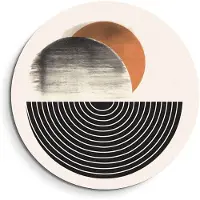 KitchenArt - Retro Horizon - Muurcirkel Binnen - ø 60 cm - Wandcirkel - Mét Ophangsysteem - Wanddecoratie - Muurdecoratie