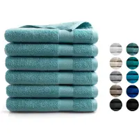 DoubleDry XL Handdoeken 70 x 140 - set van 6 - Hotel kwaliteit 500 g/m2 - 6x Denimblauw