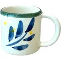Val Pottery Foolish beker Lucia D10cm H10.5cm met oor blauw / groene rand