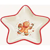 Wurm Bordje ster met gingerbread , rood (B/H/D) 26x3x26cm