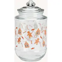 Wurm Voorraadpot met gingerbread van transparant glas, (B/H/D) 12x24x12cm 2 liter