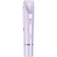 LONGZIMING -Paarse 2-in-1 Elektrische Vrouwenraser – IPX7 Waterproof voor Wet & Dry Gebruik, Verwijderbare Dubbele Kop voor Gezicht en Intieme Zorg