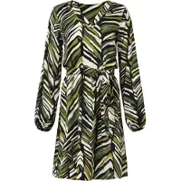 Smashed Lemon 25680 army groen korte zig-zag print jurk |