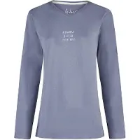 Louise Dames pyjama set lang v-hals donkerblauw gebloemd