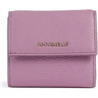 Coccinelle Leren portemonnee Metallic Soft Wallet Grained Leather Jellyfish paars