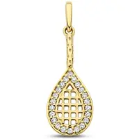 New Bling - 9NBG-0931 - 14K geelgouden hanger – tennisracket design – met zirkonia