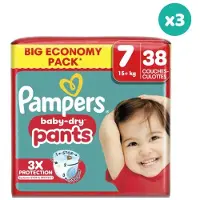 Pampers 3x Baby Dry Luierbroekjes Maat 7 (15+ kg) 38 stuks