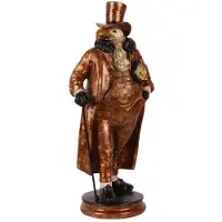 Baroque - Decoratief beeld of figuur - Pinguin met Klok 58 cm - Goud - Resin - 58x25x19 - Polyresin