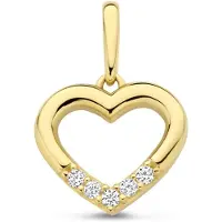 New Bling - 9NBG-0946 - 14K geelgouden hanger – hartvorm – met zirkonia