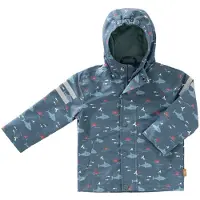 Fresk Regenjas voor Kinderen - 6 jaar - Ritssluiting - Reflectoren - Kinderjas met Capuchon - Waterdichte Jas - Ademend - Bionic Finish - Blauw - Shark