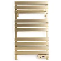 Create - Elektrische handdoekhouder 500W - Geborsteld goud - Zonder benen - Met legbord 3 spijlen - WARM TOWEL