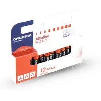 Grundig Alkaline AAA/LR03 Batterijen - 950 mAh - 1.5V - Verpakking Van 12 Stuks - Niet Oplaadbaar - Direct Gebruiksklaar - Betrouwbare Voeding Voor Elektronica - 2 Jaar Garantie - Blauw