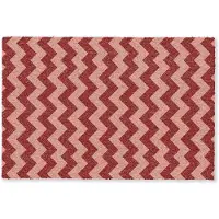 MuchoWow Deurmat 90x60 cm - Droogloopmat Zigzag - Strepen - Patroon - Rood - Mat voor binnen - Schoonloopmat - Deurmatten met print - Inloopmat