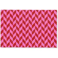 MuchoWow Deurmat 90x60 cm - Droogloopmat Patroon - Zigzag - Rood - Mat voor binnen - Schoonloopmat - Deurmatten met print - Inloopmat