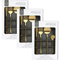 Home Deco Factory Bestekset 18 personen - 72 delig - goud - RVS - serviesset - bestek