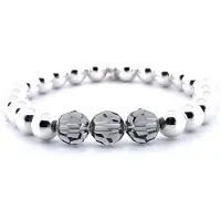 Heaven Eleven - Dames - armband - sterling - 925 - zilver - grijze - swarovski - stenen - 7mm