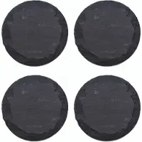 Novaliv 4x leisteen borden 10x10 ronde sushi serveerset serveerbord zwart stenen bord rond leisteen bord kaasplank rond bord