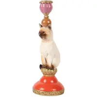 Baroque - Kandelaar - Kandelaar Kat 26 cm - Multi - Resin - 26x9.5x9.5 - Polyresin