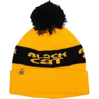 Black Cat Bobble Hoed Geel