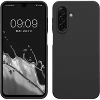 Kwmobile telefoonhoesje geschikt voor Samsung Galaxy A17 4G / 5G - Hoesje met siliconen coating - Smartphone case in mat zwart