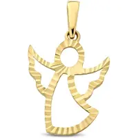 New Bling - 9NBG-0918 - 14K geelgouden Hanger – Engel Dia Cut – Dames Hanger
