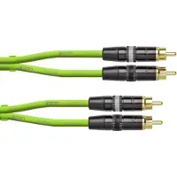 Cordial CEON DJ RCA 1.5 G Audio Verbindingskabel [1x Cinch-stekker - 1x Cinch-stekker] 1.50 m Groen (neon)