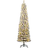 Black Box Trees Charlton Kerstboom - Kunstboom met Ingebouwde LED Verlichting, Dim- en Timerfunctie - Kerstversiering voor Binnen - H230 x Ø58 cm - Groen Frosted