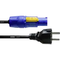 Cordial CFCA 5 S Stroom Aansluitkabel [1x Randaarde stekker - 1x PowerCon-stekker] 5 m Blauw