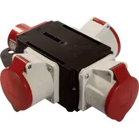 As Schwabe as-Schwabe MIXO stroomverdeeler, 400V, 32A, met CEE-stekker (400V, 32A) en 3x CEE-aansluitingen (400V, 32A), IP44