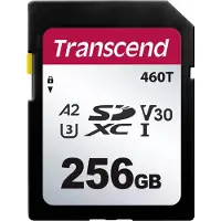 Transcend TS256GSDC460T-VS1 SD-kaart Retail 256 GB 3D NAND-technologie, Geschikt voor industriële toepassingen